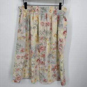 The Villager Vintage floral print‎ skirt Elastic Waist size Medium